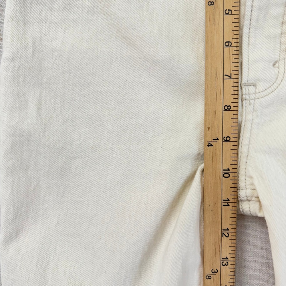 Abercrombie Curve Love 90s Straight Jeans 27 4Short Ivory Faux Leather High Rise - Picture 9 of 16